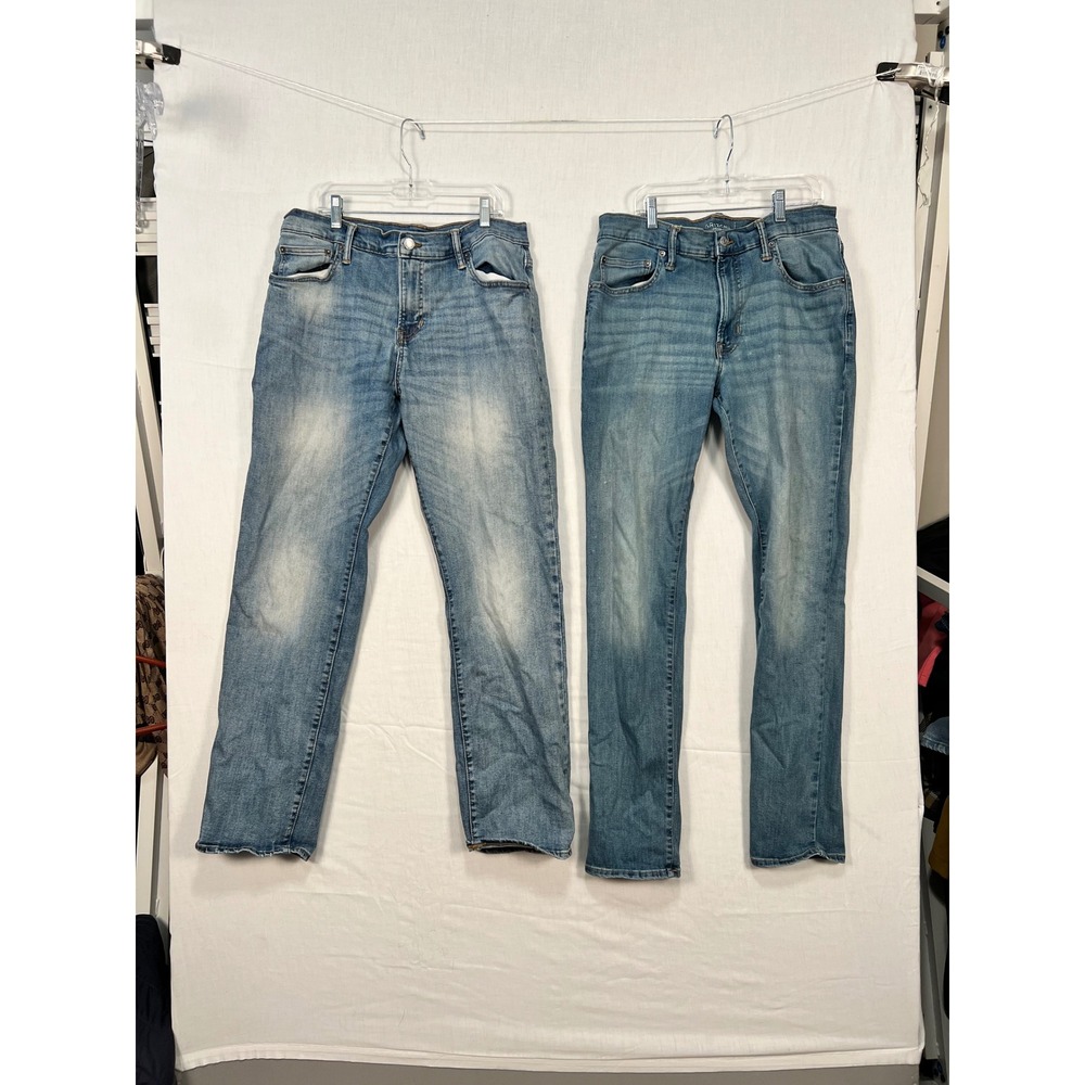Arizona Jean Co Mens Blue Denim Jeans Bundle Straight 33x32 Slim 34x32 2 Pairs